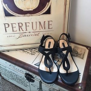 Alex Marie sz 5.5 Black wedge dress sandal